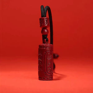 佛教楞嚴咒朱砂吊墜掛件 Buddha Stones Natural Cinnabar Mantra Concentration String Necklace Pendant