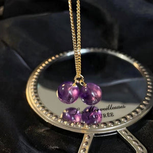 278-<Purple Series> Uruguay Amethyse-small grape clavicle chain