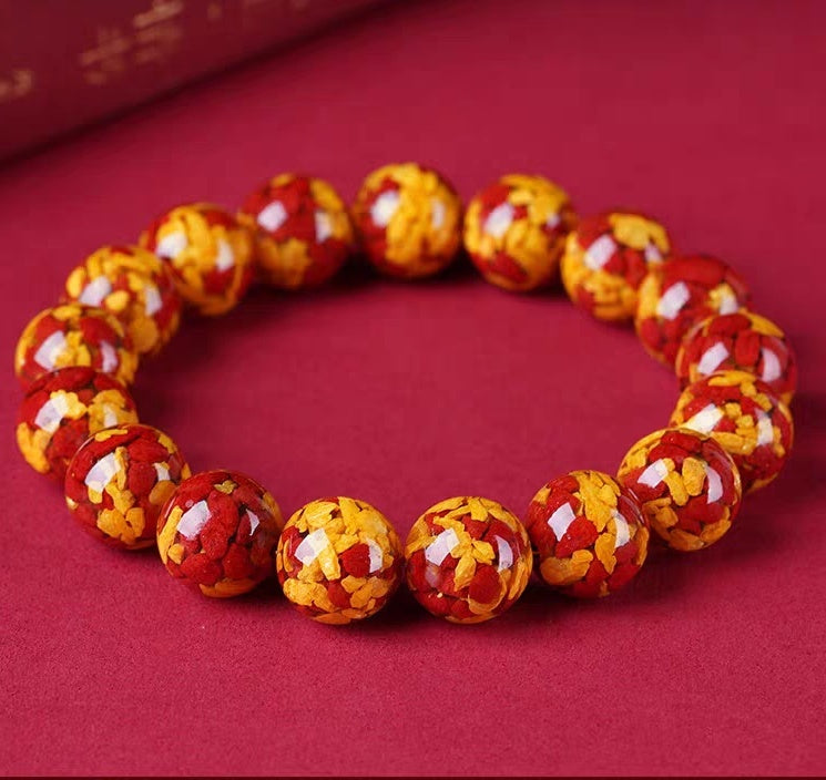 Buddha Stones Natural Cinnabar Realgar Blessing Bracelet