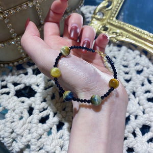 368-<Bracelet Series> Obsidian, Tiger's Eye-make money