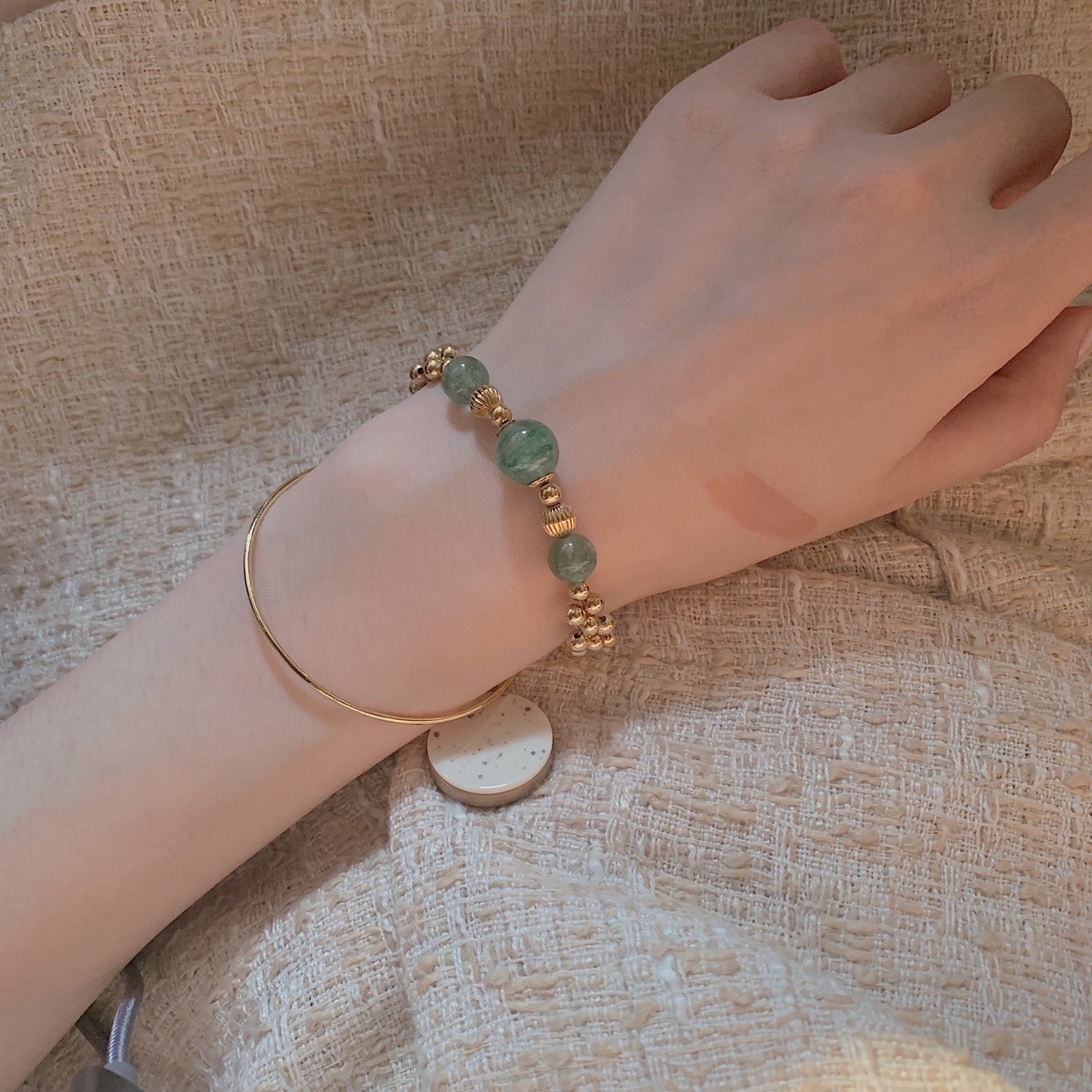 385-<Green Series> Aventurine-retro style