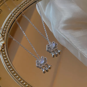 388-<Necklace Series> Moonstone-Double happiness