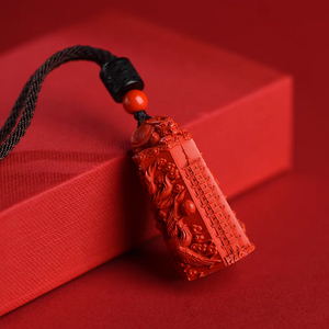 道教文昌塔祥雲龍鳳掛件 Taoism Stones Natural Cinnabar Pagoda of Cultural Prosperity