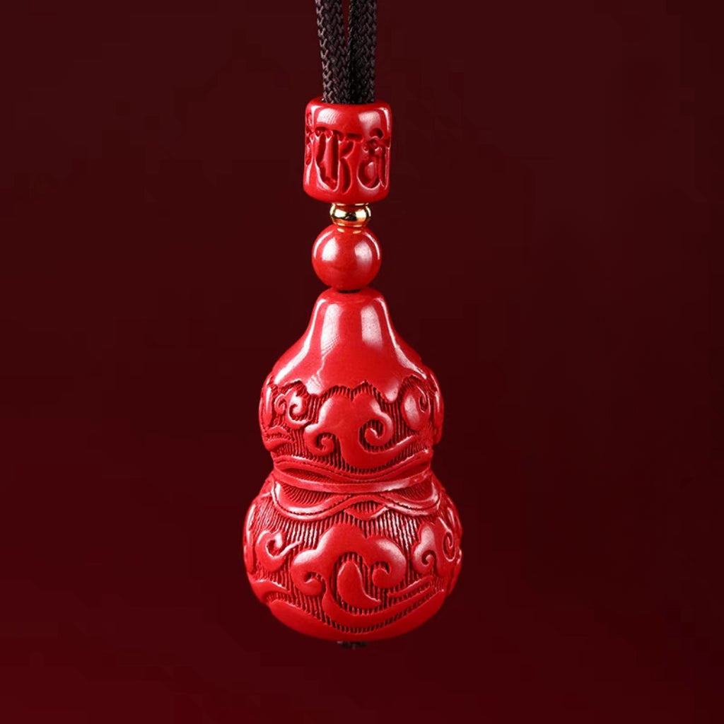 風水擺陣葫蘆葫蘆吊墜掛件  Feng shui Stones Natural Cinnabar gourd Drive away evil and avert disasters Necklace pendant