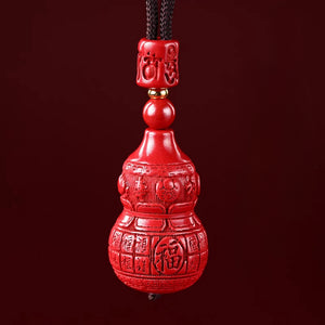 風水擺陣葫蘆葫蘆吊墜掛件  Feng shui Stones Natural Cinnabar gourd Drive away evil and avert disasters Necklace pendant