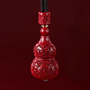 風水擺陣葫蘆葫蘆吊墜掛件  Feng shui Stones Natural Cinnabar gourd Drive away evil and avert disasters Necklace pendant