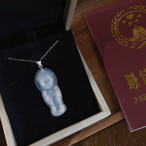 223-<Necklace Series> Ice Chalcedony-Good luck