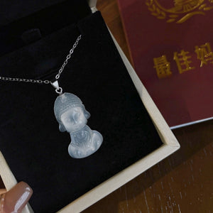 222-<Necklace Series> Ice Chalcedony -Pure heart