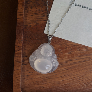 224-<Necklace Series> Ice Chalcedony