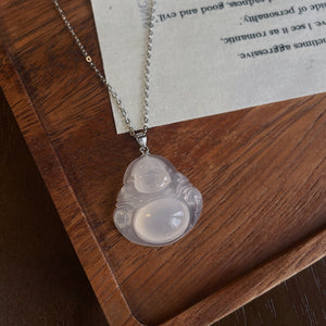 224-<Necklace Series> Ice Chalcedony